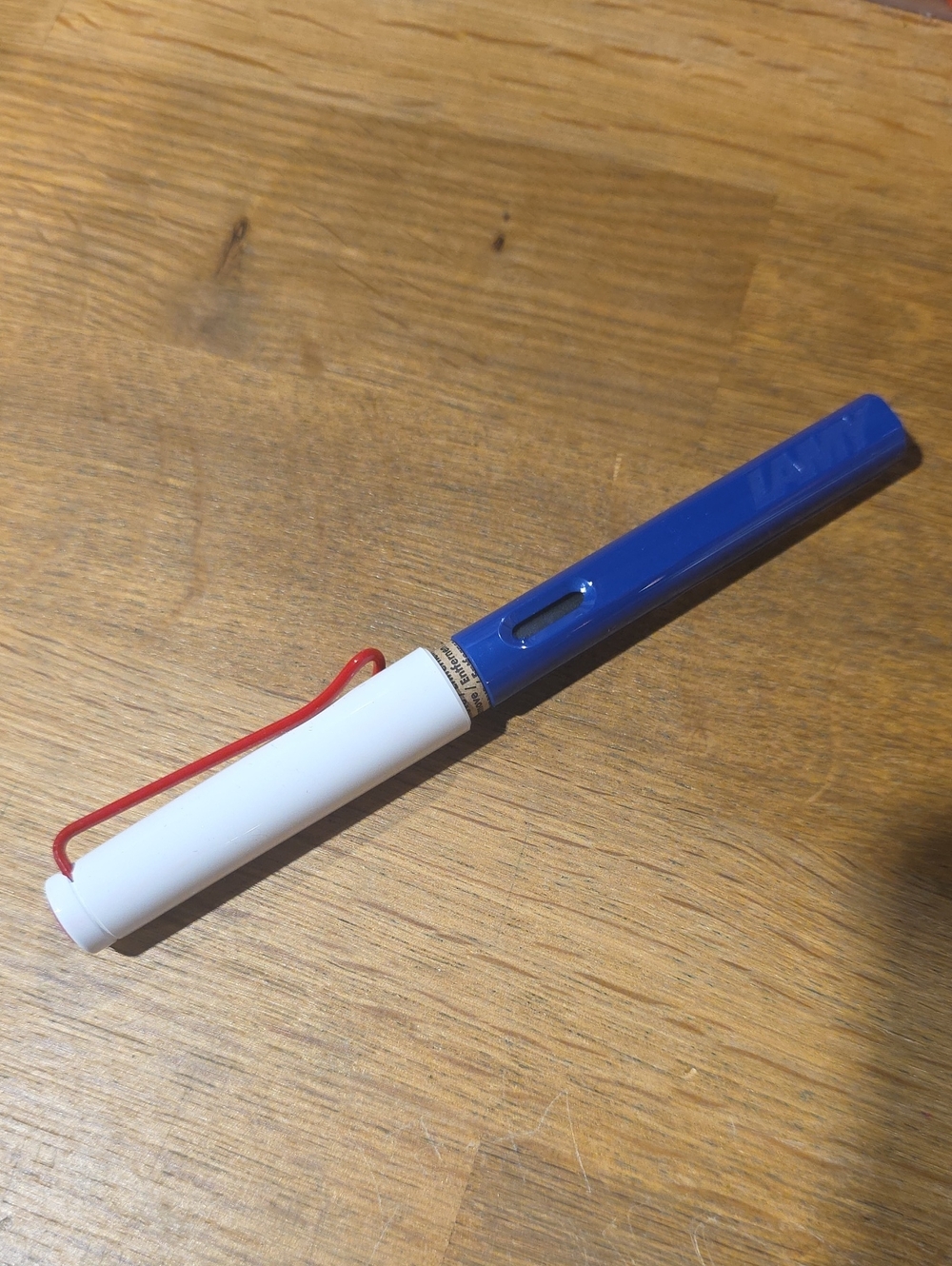 Lamy Safari Fountain Pen In Light Red White And Blue